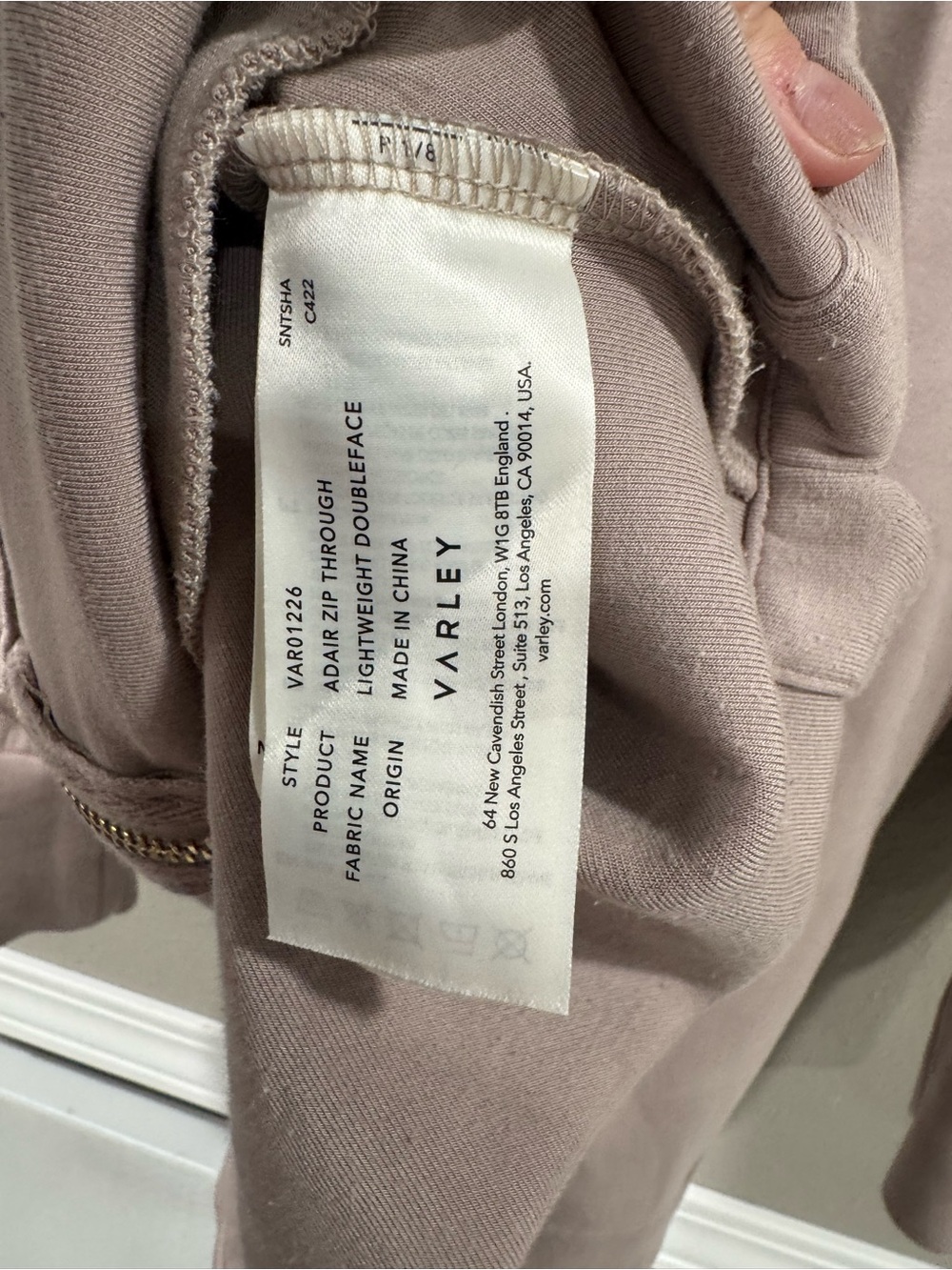 Varley Full Zip Sweatshirt Haven Well Within - Picture 7 of 8